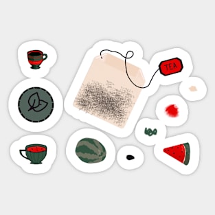 Watermelon Tea Aesthetic Sheet Sticker